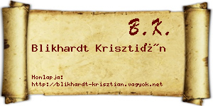 Blikhardt Krisztián névjegykártya
